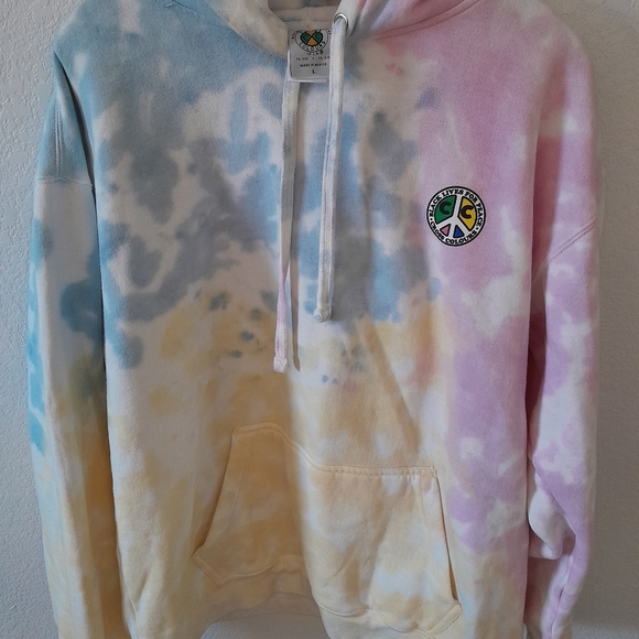 Over Sized Cross Colours Tie-Dye Hoodie with Peace Logo Lightly Worn Once - Picture 2 of 2